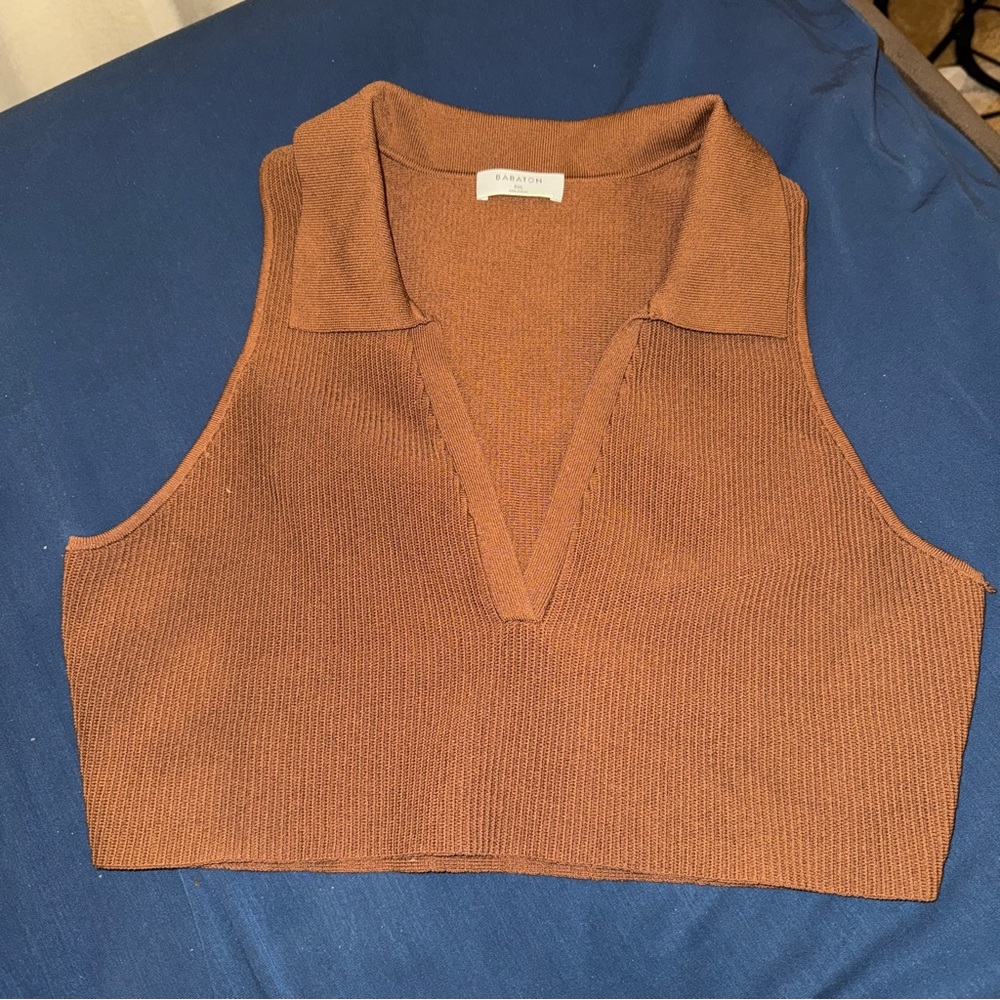 Babaton Mocha‎ Brown Sculpt Knit Top